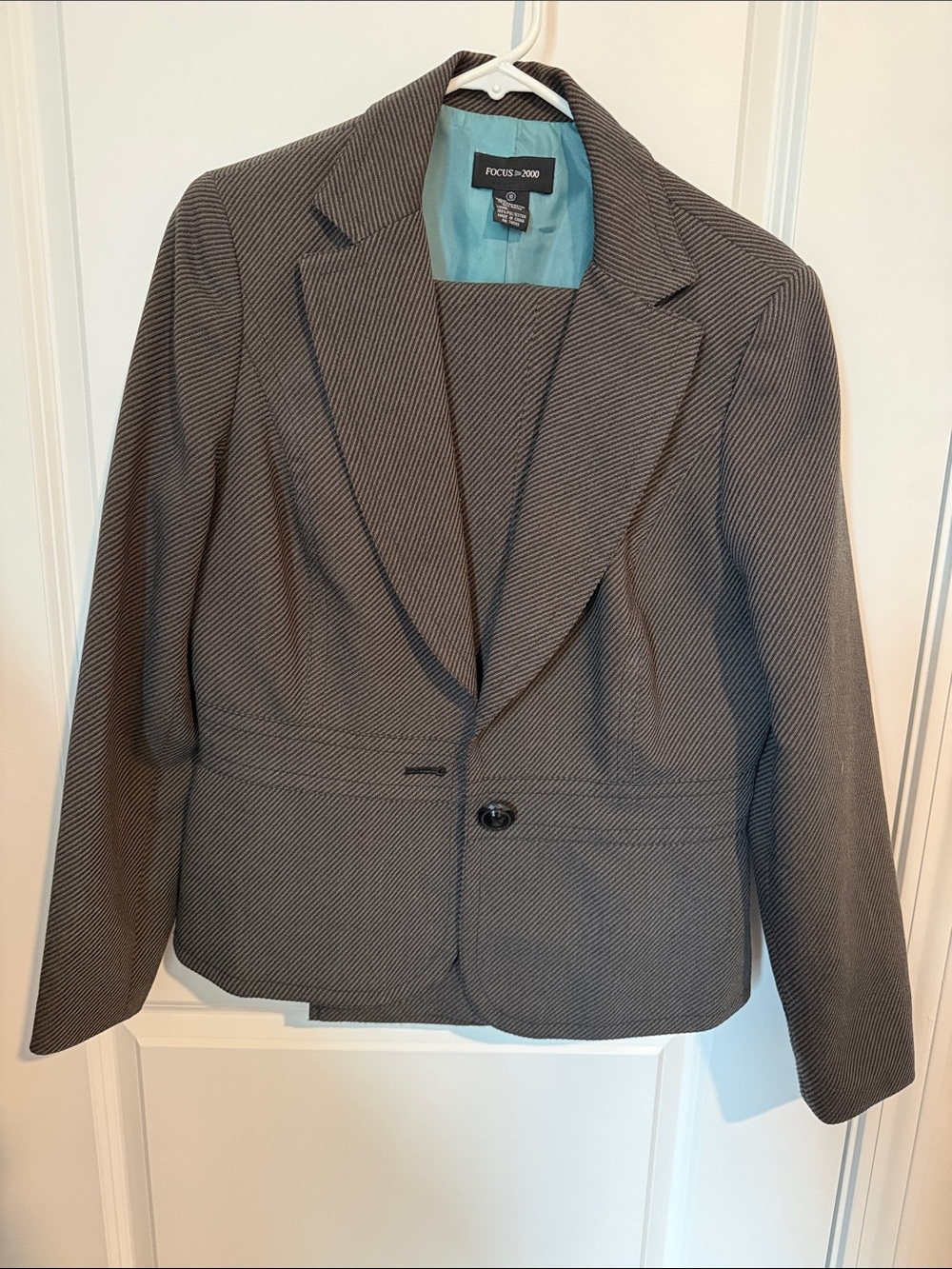 Focus 2000 Women's Charcoal Pinstripe Blazer